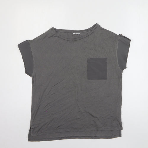 Sonder Studio Womens Grey Lyocell Basic T-Shirt Size 12 Round Neck