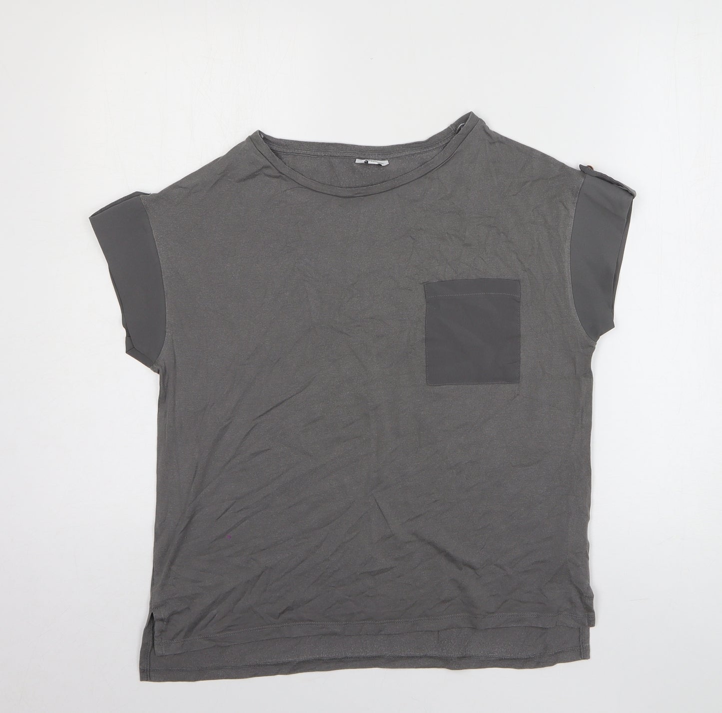 Sonder Studio Womens Grey Lyocell Basic T-Shirt Size 12 Round Neck