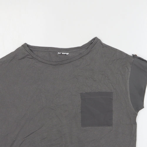 Sonder Studio Womens Grey Lyocell Basic T-Shirt Size 12 Round Neck