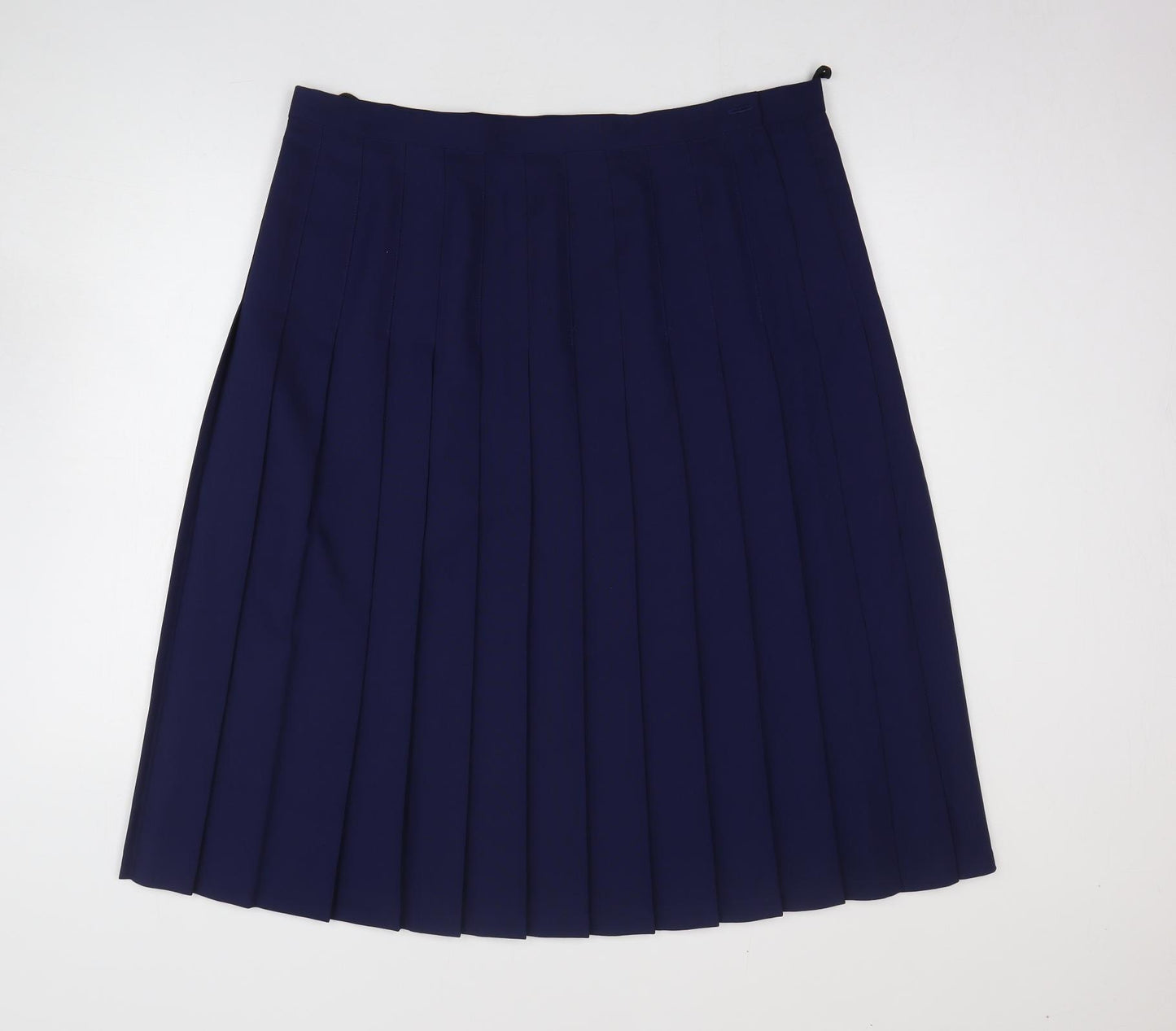 Preworn Womens Blue Polyester Pleated Skirt Size 24 Zip