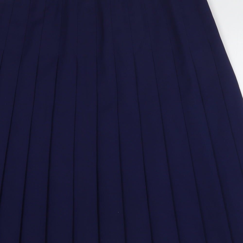 Preworn Womens Blue Polyester Pleated Skirt Size 24 Zip