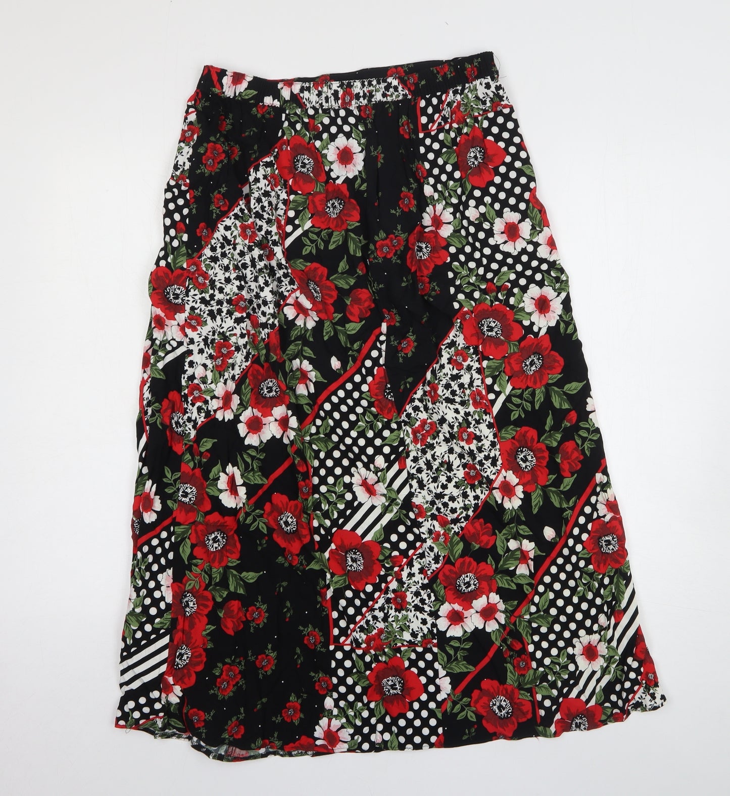 Matalan Womens Multicoloured Geometric Viscose Flare Skirt Size 10