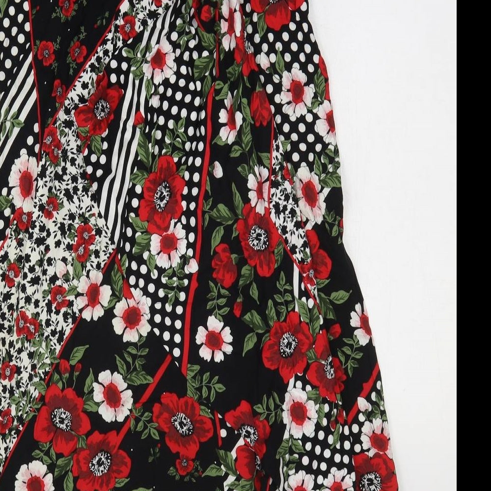 Matalan Womens Multicoloured Geometric Viscose Flare Skirt Size 10