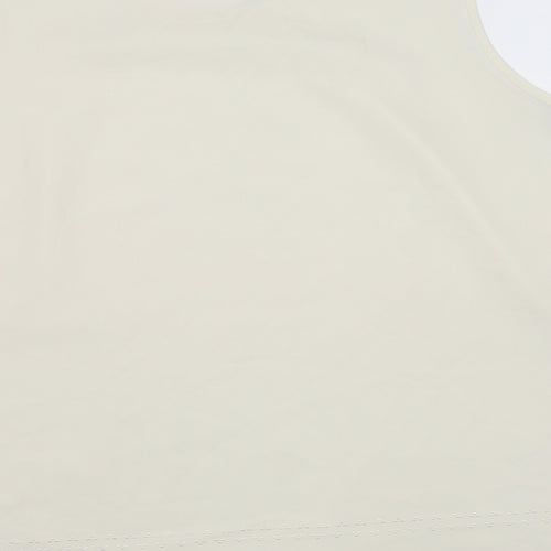 AMARANTO Womens Beige Polyester Basic Tank Size 18 Round Neck