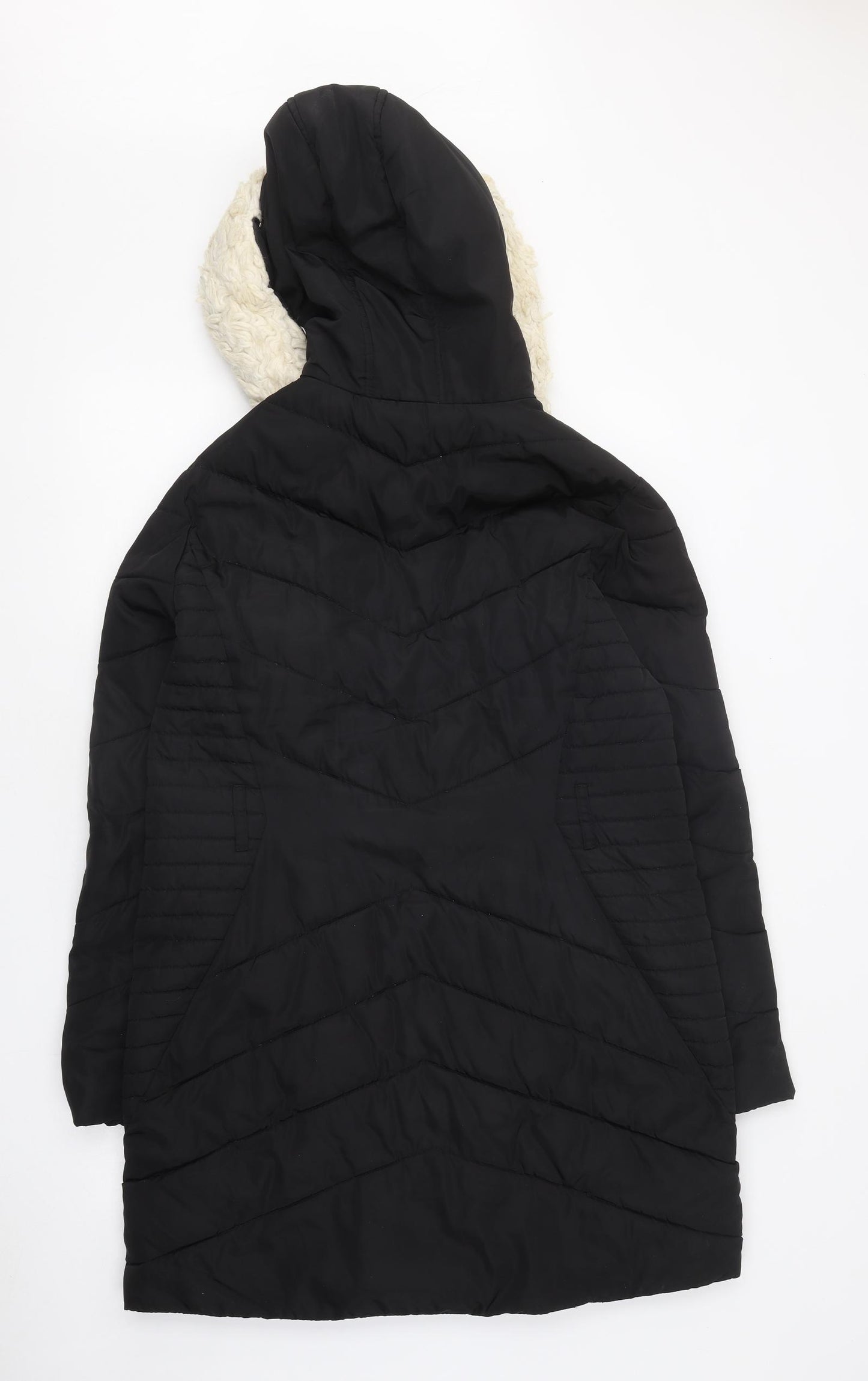 Dorothy Perkins Womens Black Parka Coat Size 12 Zip