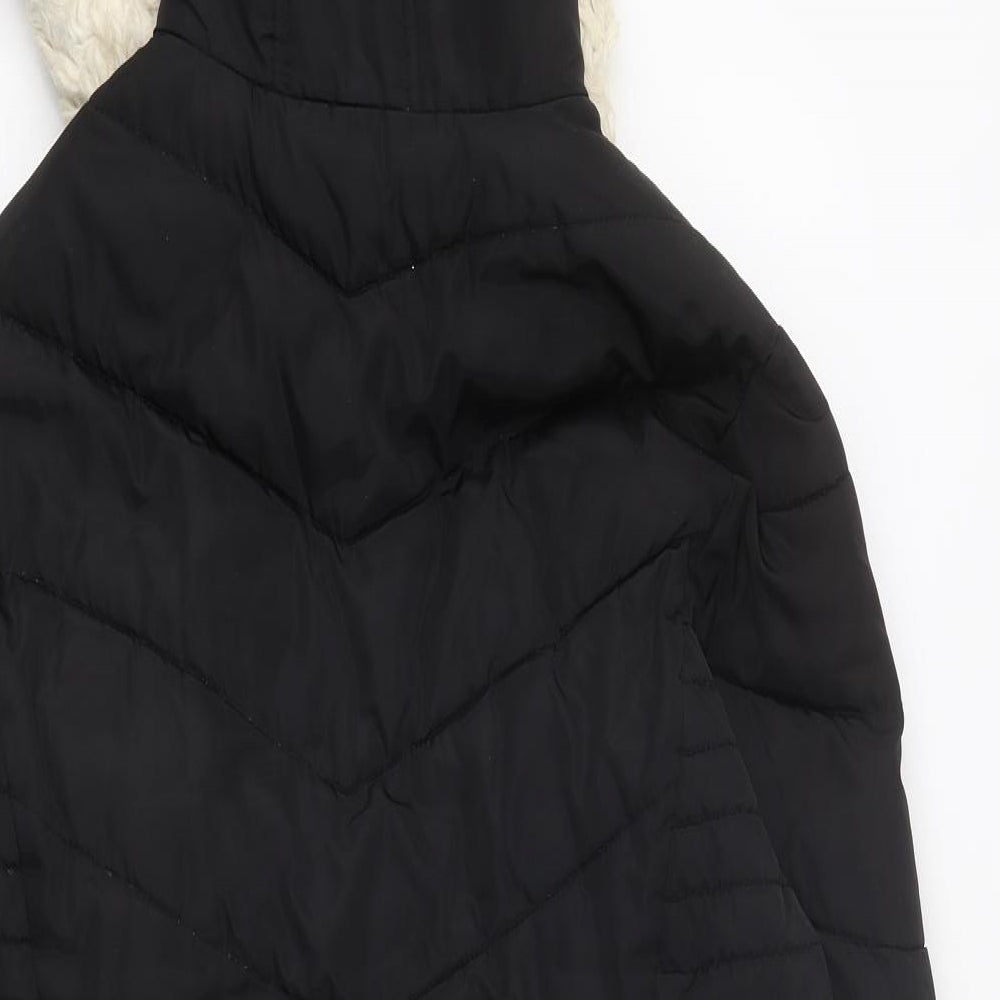 Dorothy Perkins Womens Black Parka Coat Size 12 Zip