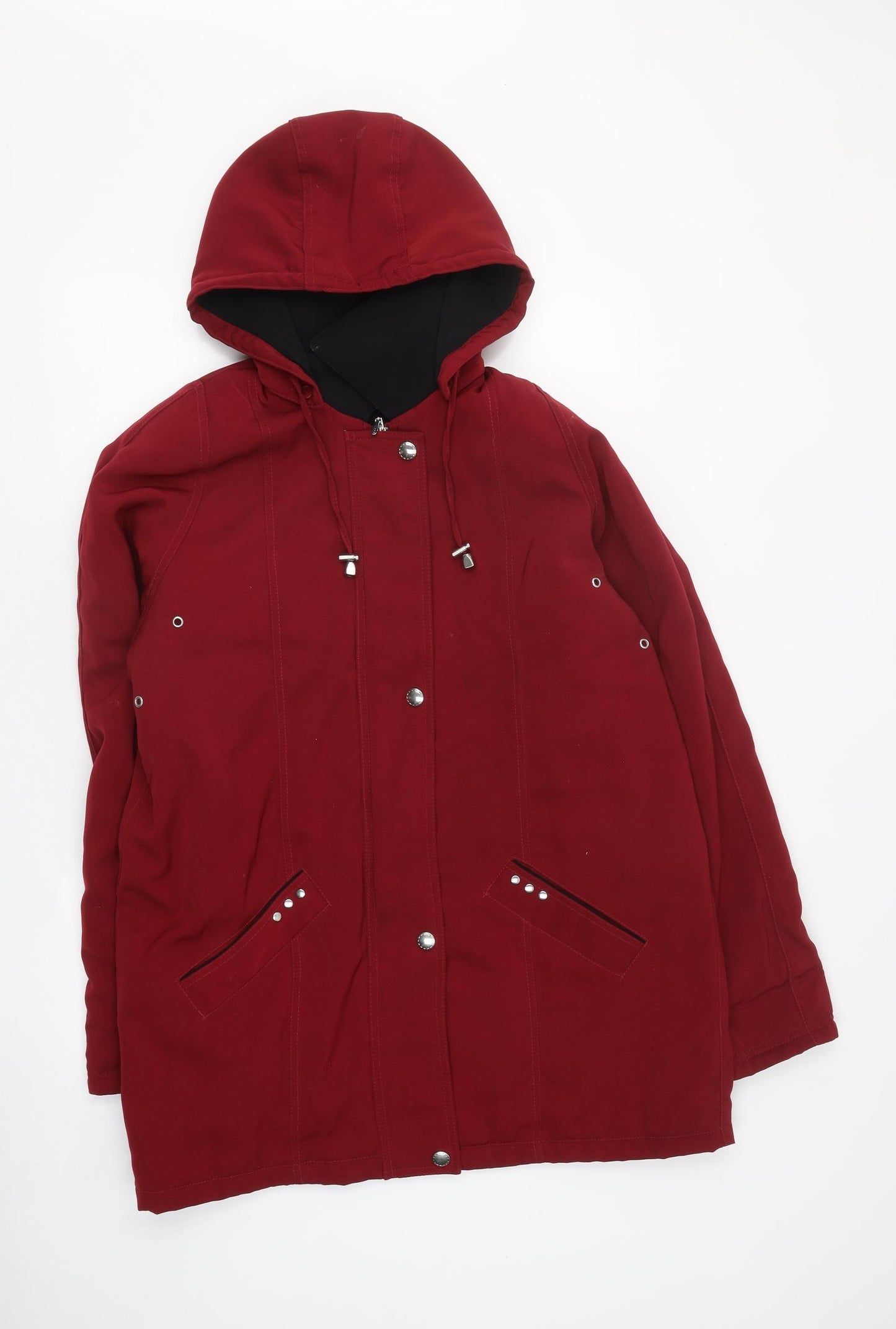 EWM Womens Red Overcoat Coat Size 16 Zip