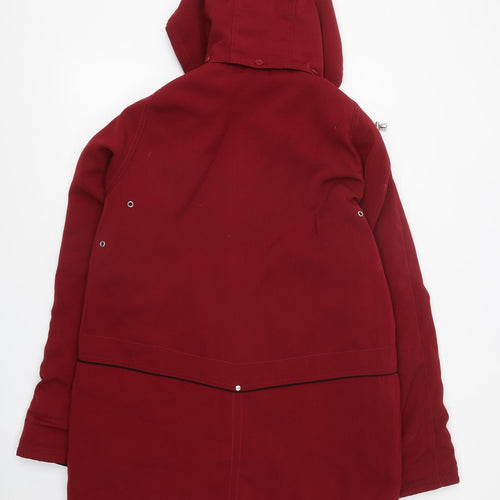 EWM Womens Red Overcoat Coat Size 16 Zip