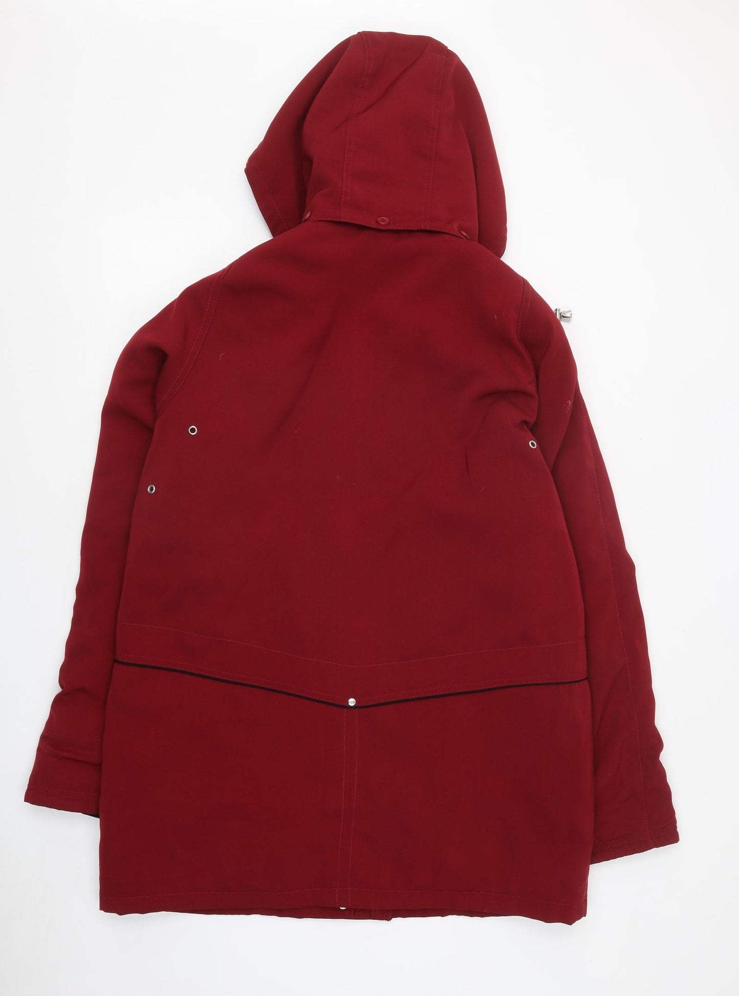 EWM Womens Red Overcoat Coat Size 16 Zip