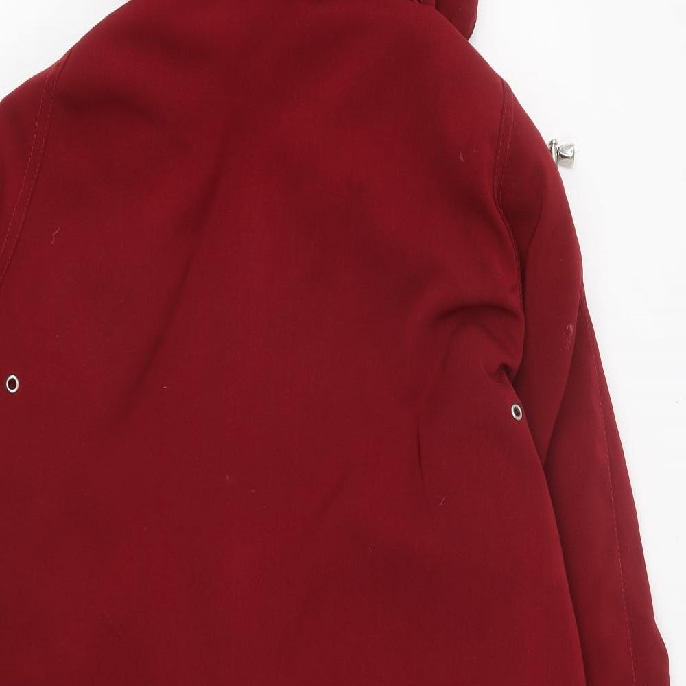 EWM Womens Red Overcoat Coat Size 16 Zip
