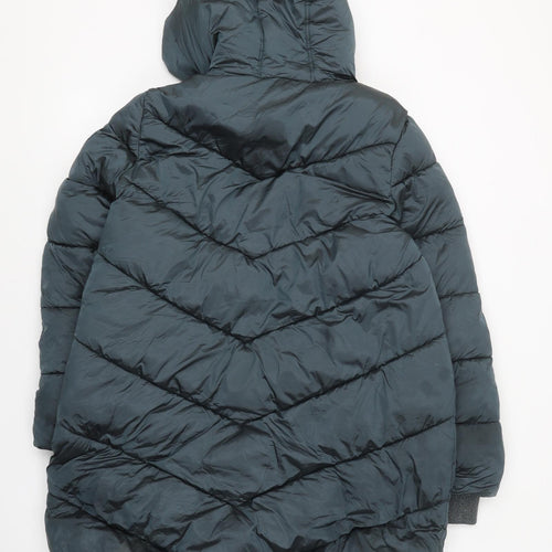 Marks and Spencer Girls Black Puffer Jacket Coat Size 15-16 Years Zip