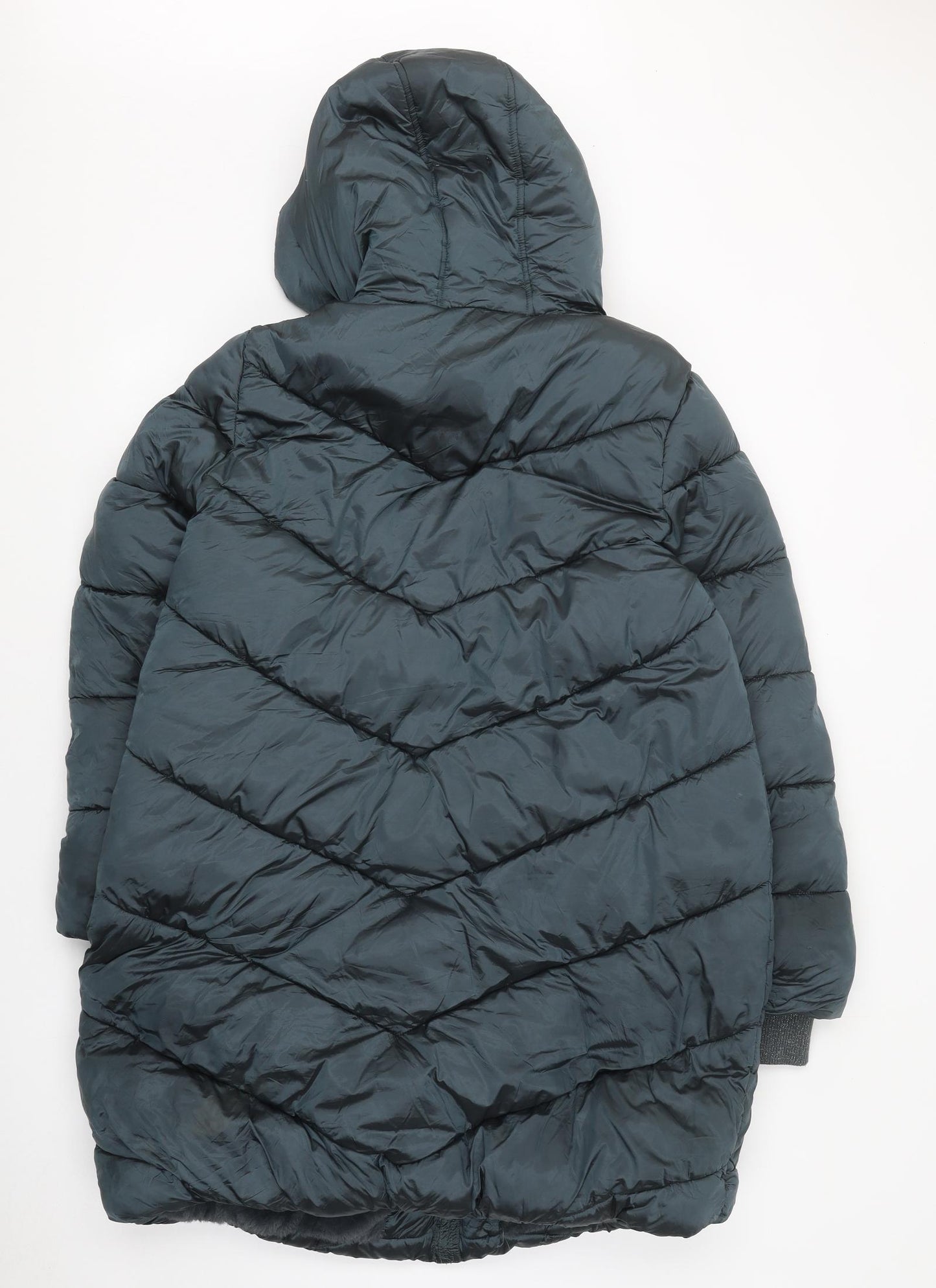 Marks and Spencer Girls Black Puffer Jacket Coat Size 15-16 Years Zip