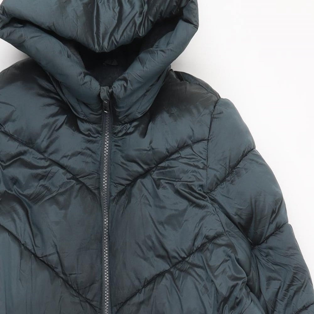 Marks and Spencer Girls Black Puffer Jacket Coat Size 15-16 Years Zip