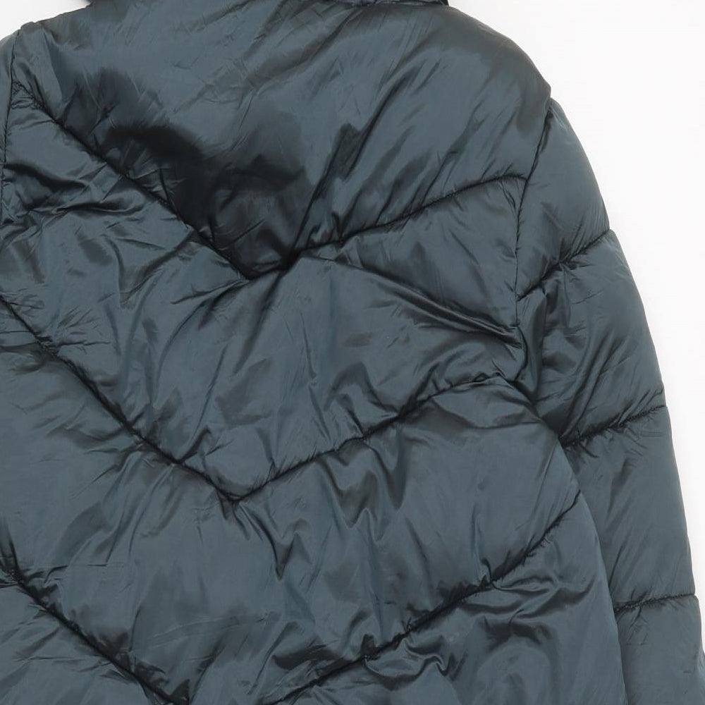 Marks and Spencer Girls Black Puffer Jacket Coat Size 15-16 Years Zip