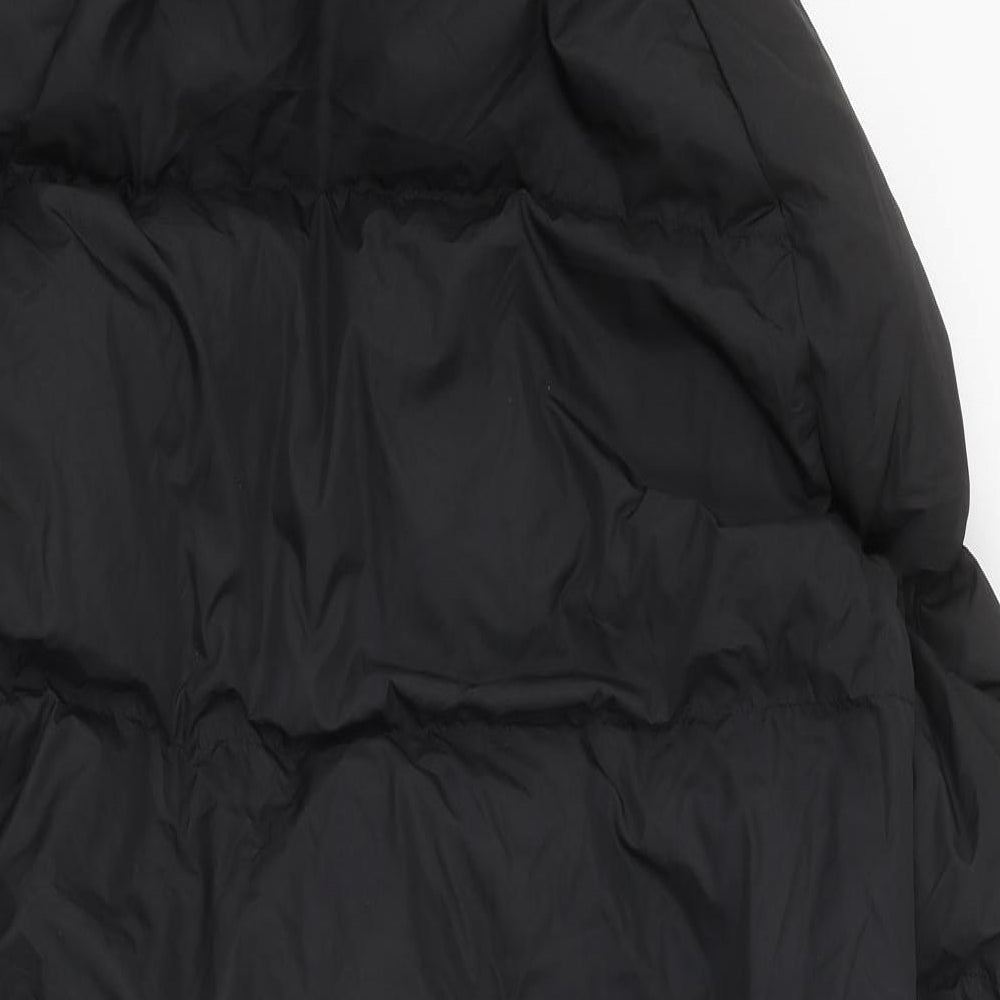 Quiz Womens Black Herringbone Puffer Jacket Coat Size 14 Zip