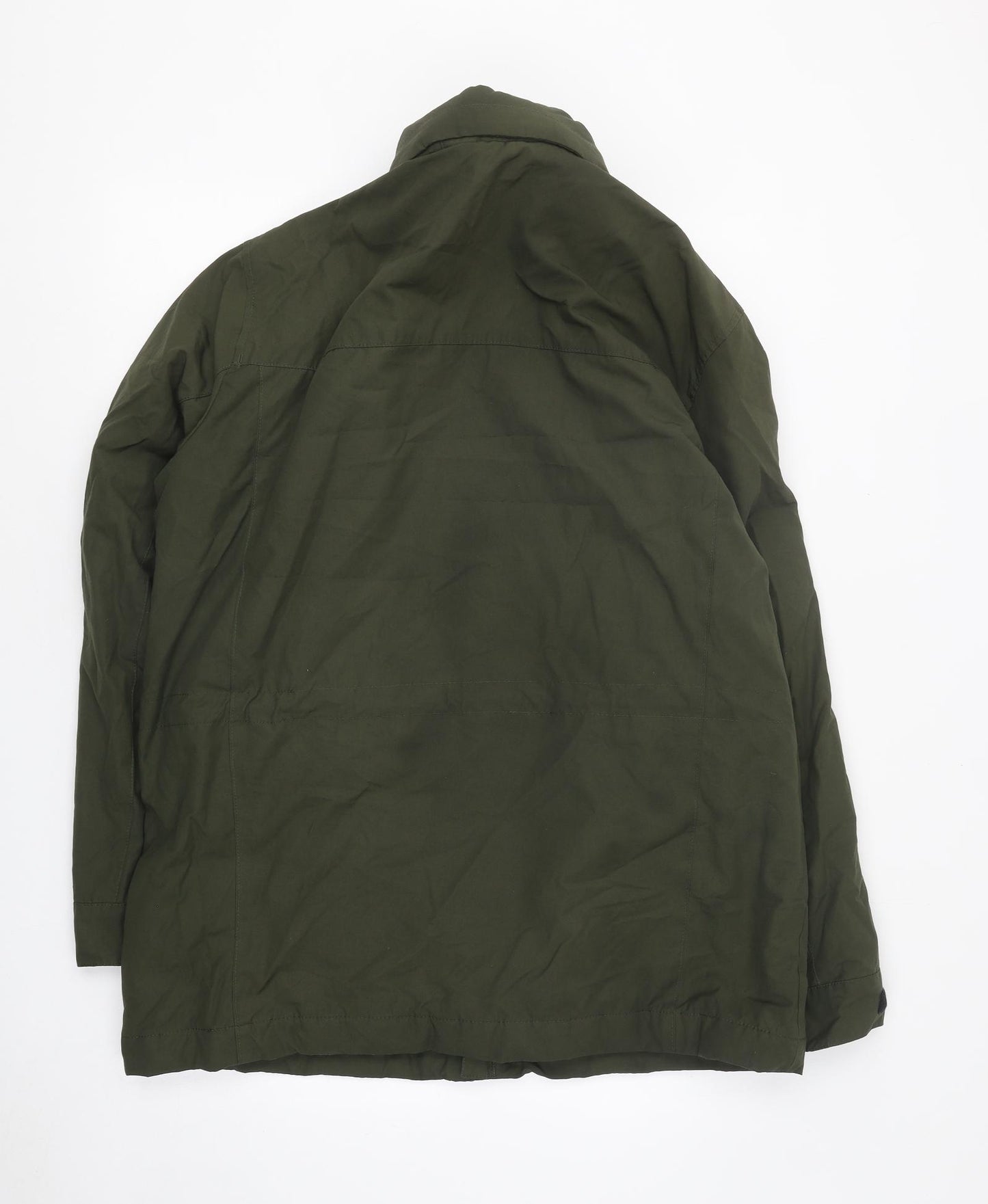 Marks and Spencer Mens Green Rain Coat Coat Size L Zip
