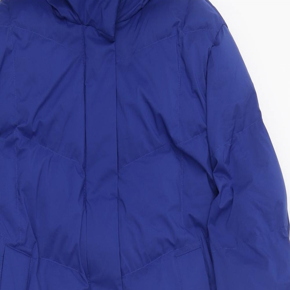 Marks and Spencer Womens Blue Puffer Jacket Coat Size 12 Zip