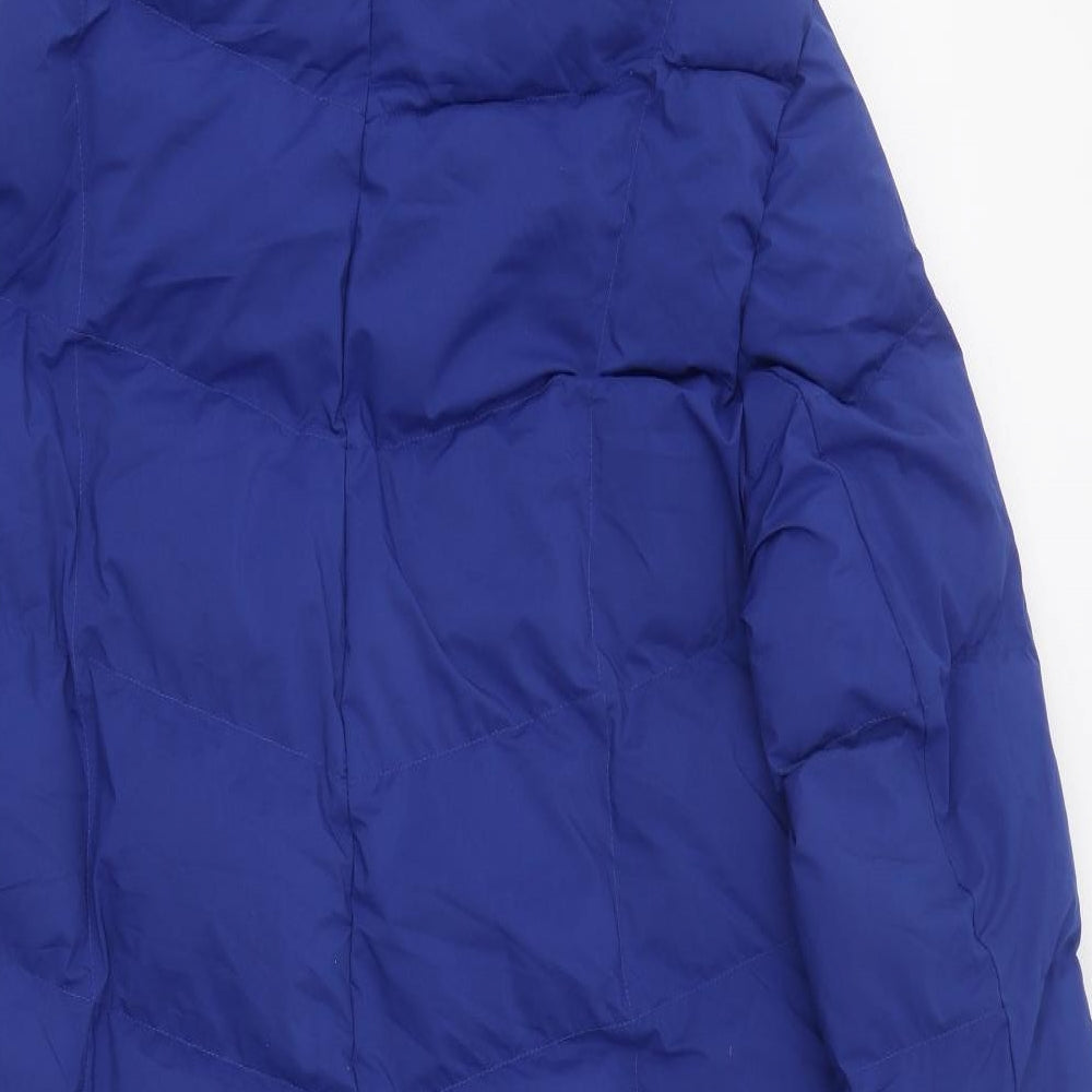 Marks and Spencer Womens Blue Puffer Jacket Coat Size 12 Zip