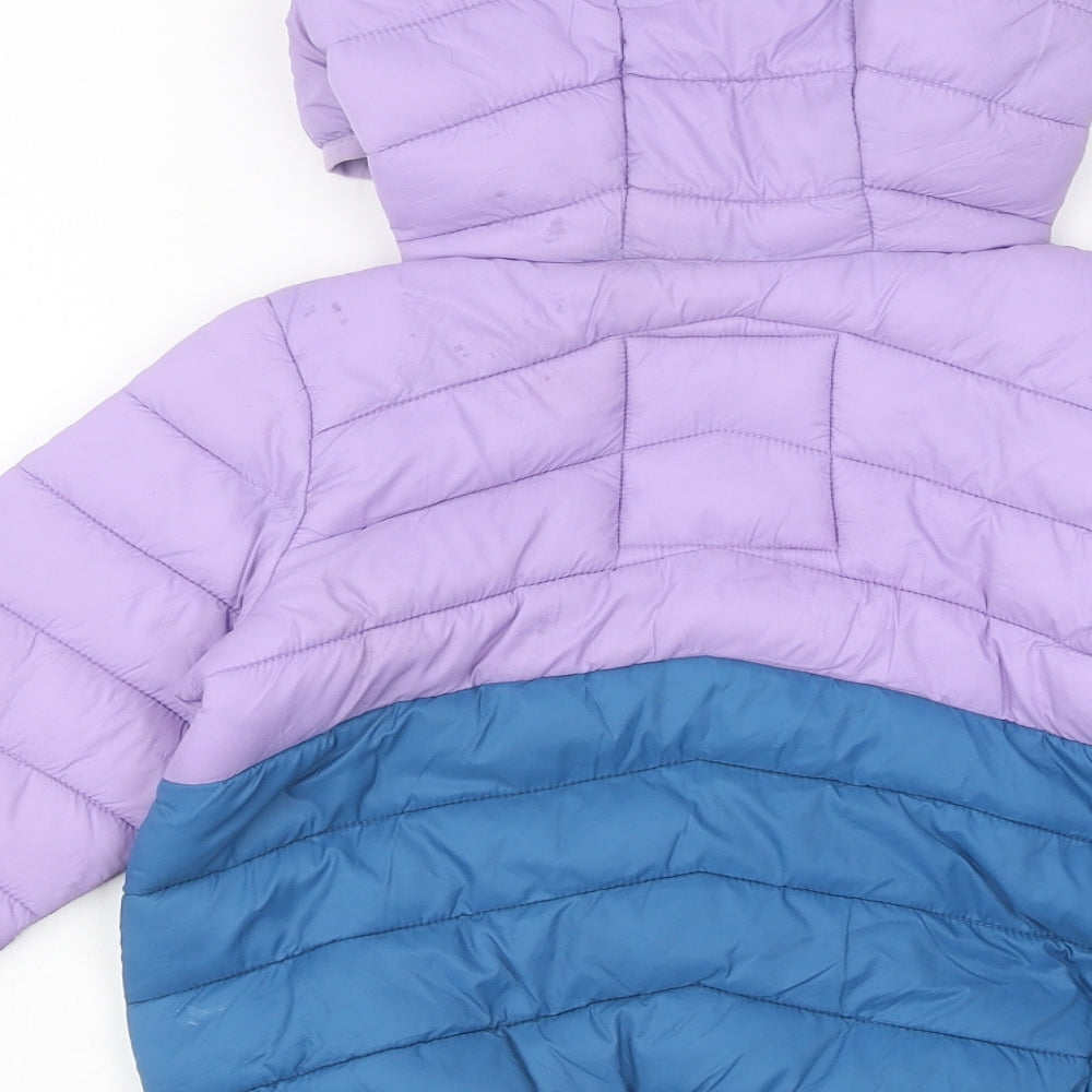 Marks and Spencer Girls Multicoloured Colourblock Puffer Jacket Coat Size 3-4 Years Zip