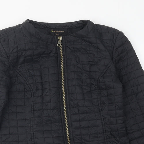 Incorporatewear Womens Black Biker Coat Size XS Zip