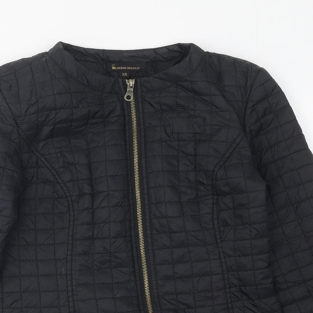 Incorporatewear Womens Black Biker Coat Size XS Zip