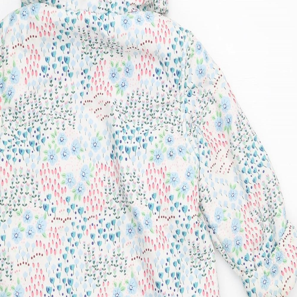 Marks and Spencer Girls White Floral Jacket Snowsuit Size 18-24 Months Zip