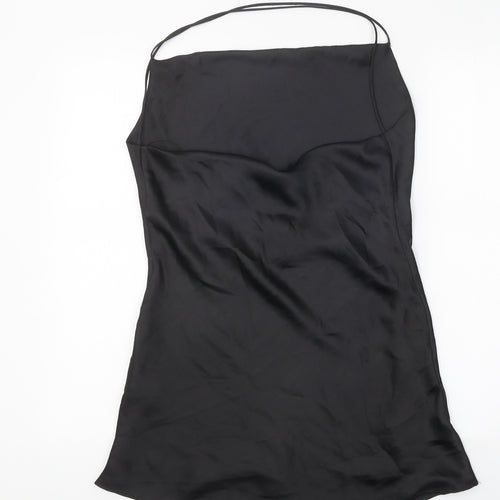 Zara Womens Black Polyester Jersey Tank Size M Cowl Neck