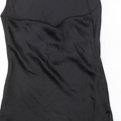 Zara Womens Black Polyester Jersey Tank Size M Cowl Neck