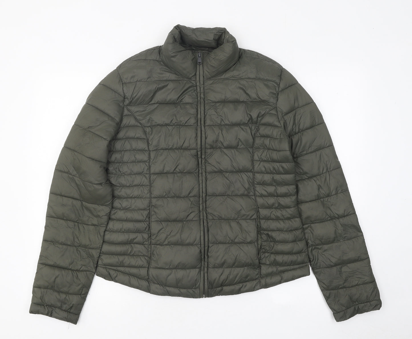 Primark Mens Green Puffer Jacket Coat Size M Zip