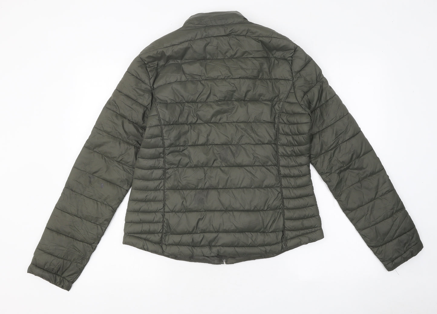 Primark Mens Green Puffer Jacket Coat Size M Zip