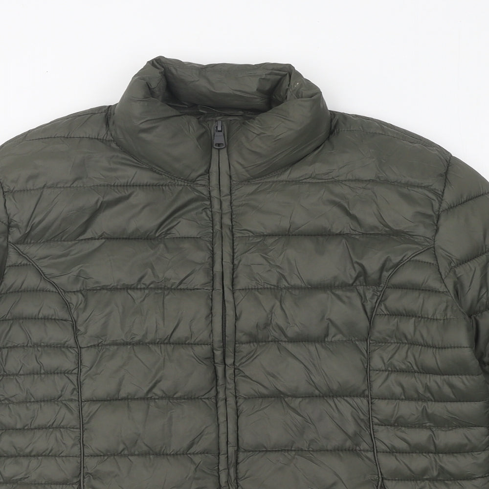 Primark Mens Green Puffer Jacket Coat Size M Zip