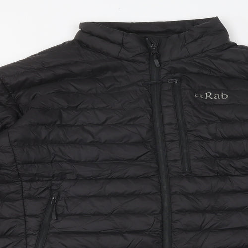 RAB Mens Black Puffer Jacket Coat Size XL Zip