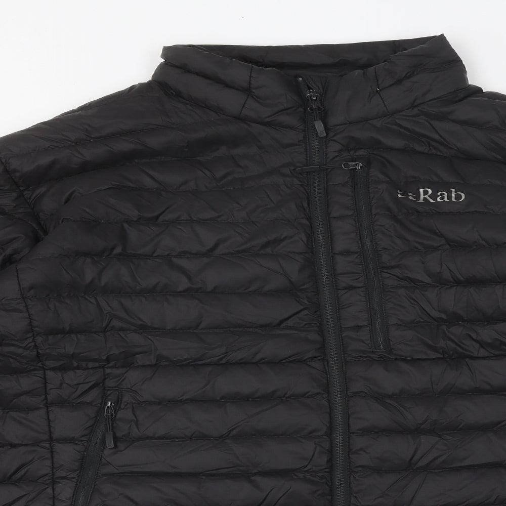 RAB Mens Black Puffer Jacket Coat Size XL Zip