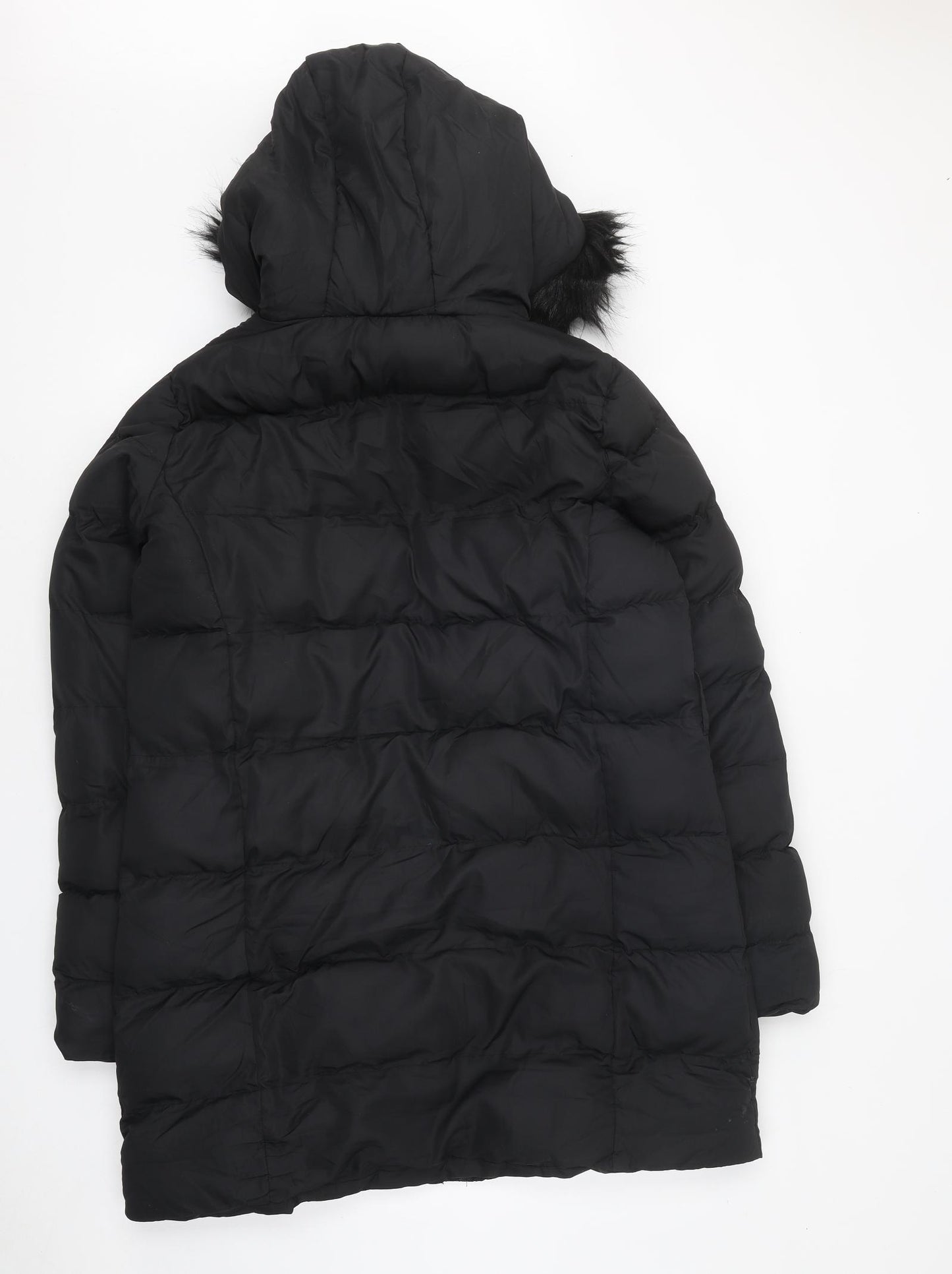 Threadbare Womens Black Parka Coat Size 10 Zip