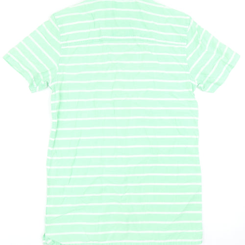 Cedar Wood State Mens Green Striped Cotton Button-Up Size XS Collared Button