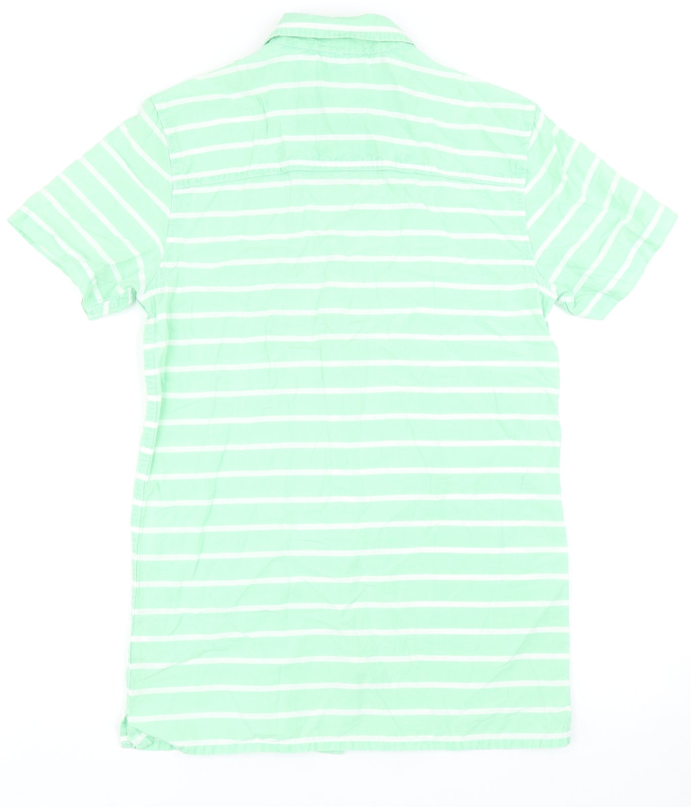 Cedar Wood State Mens Green Striped Cotton Button-Up Size XS Collared Button