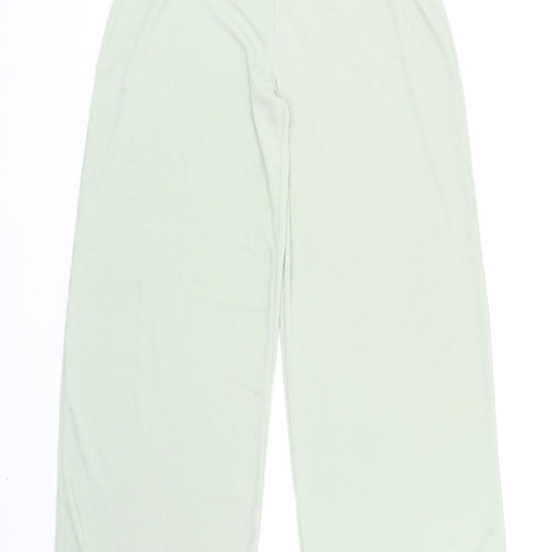 Stylewise Womens Green Polyester Trousers Size 8 L30 in Regular - Ribbed
