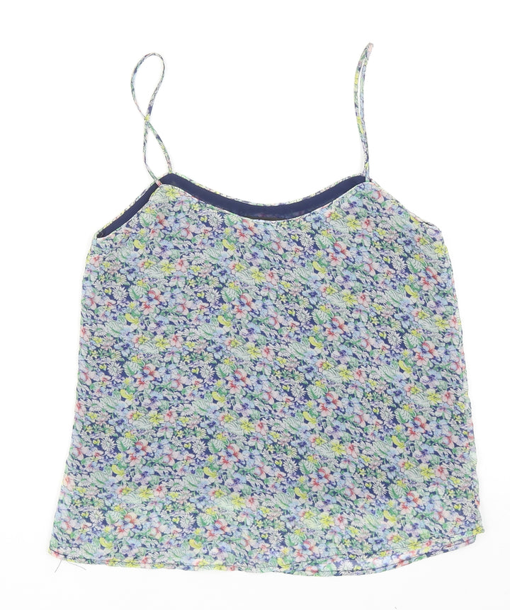 Mango Womens Multicoloured Floral Polyester Camisole Tank Size S Scoop Neck