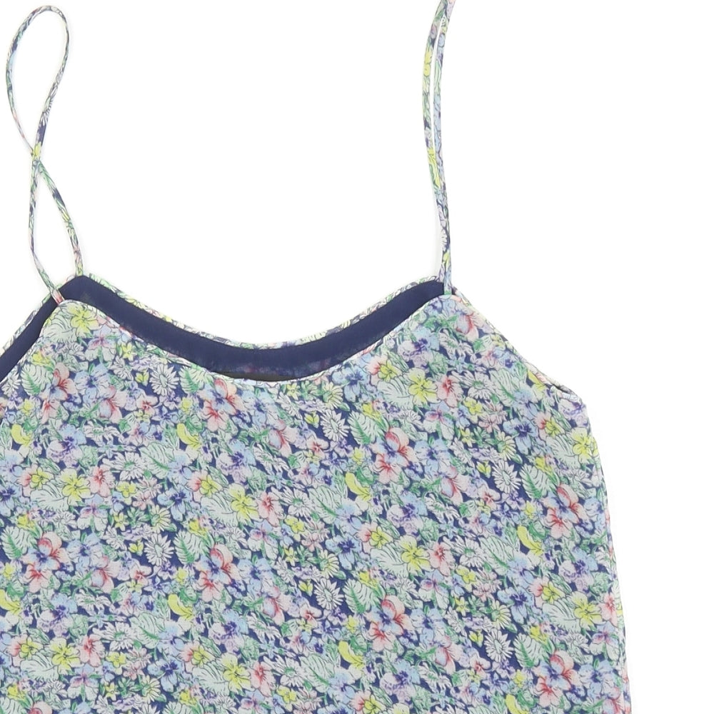 Mango Womens Multicoloured Floral Polyester Camisole Tank Size S Scoop Neck