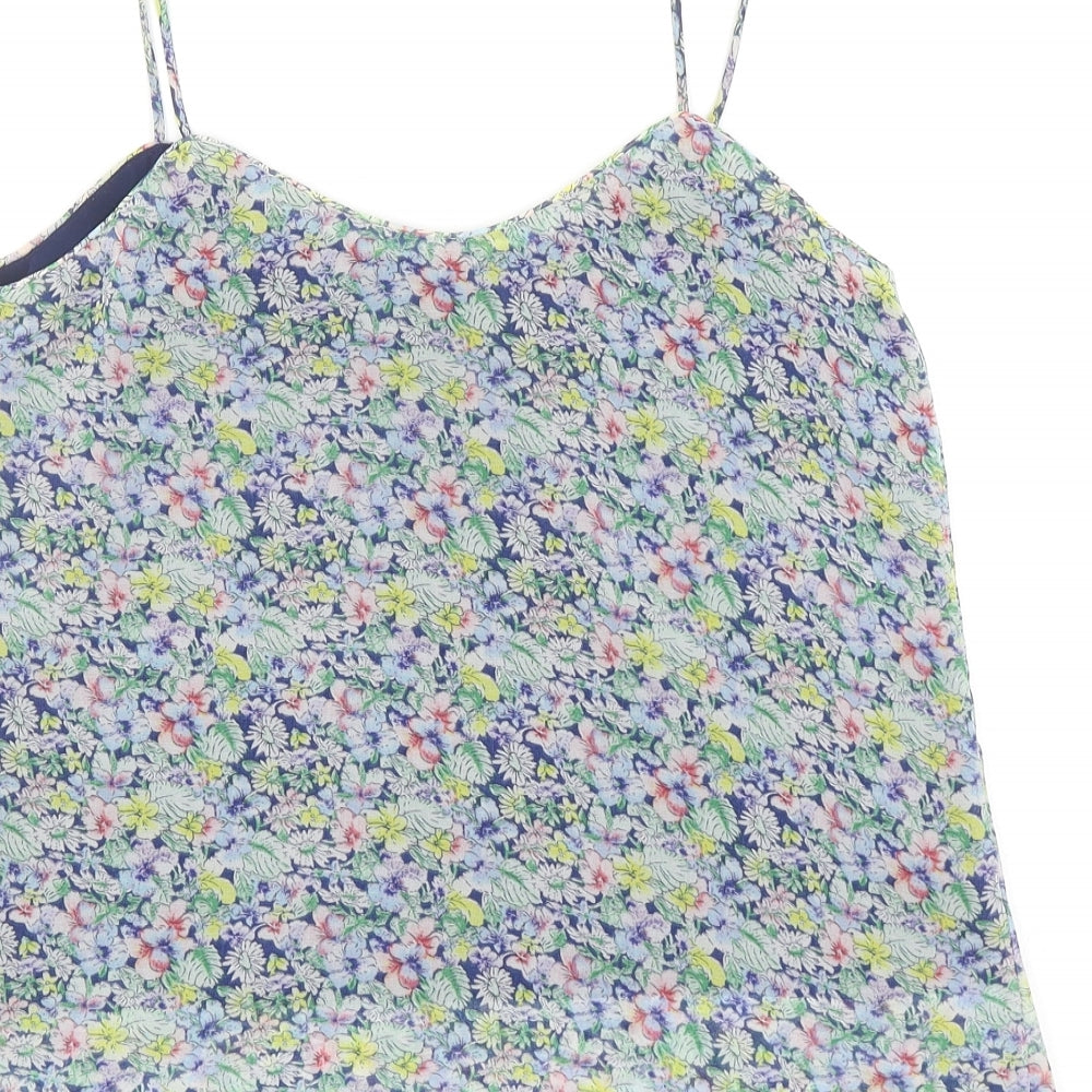 Mango Womens Multicoloured Floral Polyester Camisole Tank Size S Scoop Neck