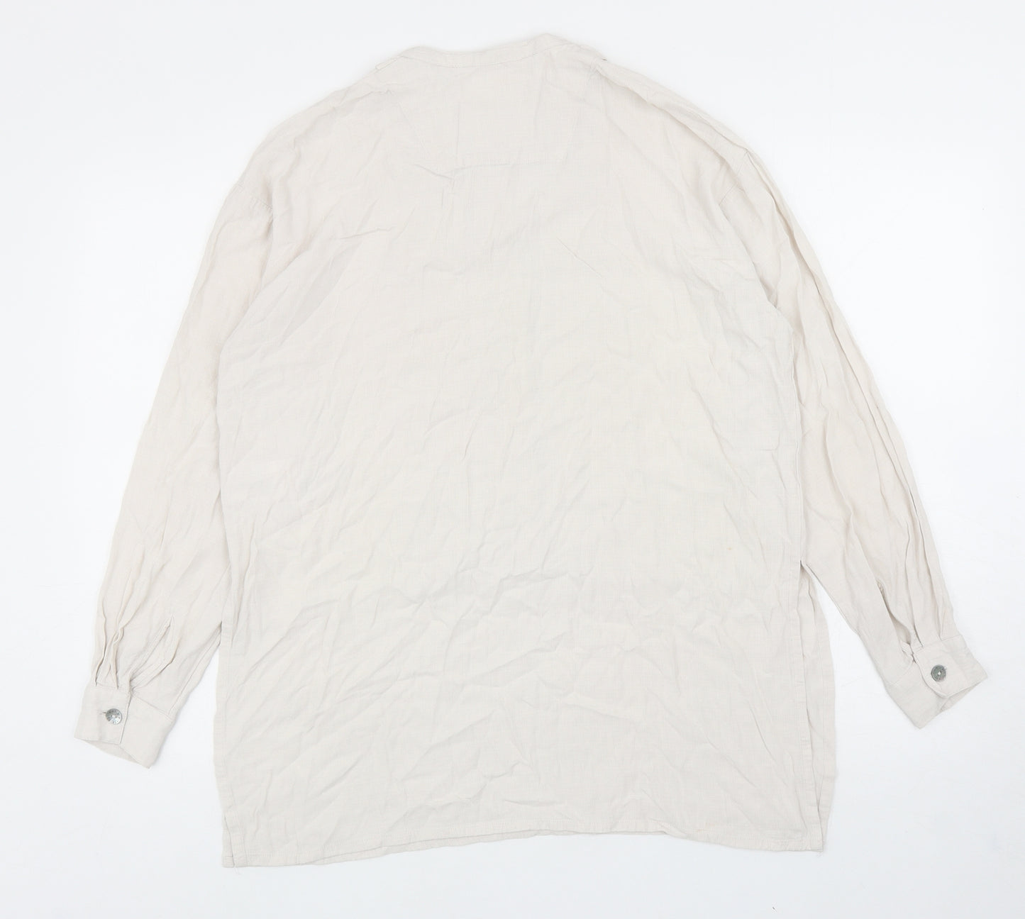 Bitte Kai Rand Womens Beige Viscose Basic Blouse Size M Round Neck - Size 2 UK Size M/L