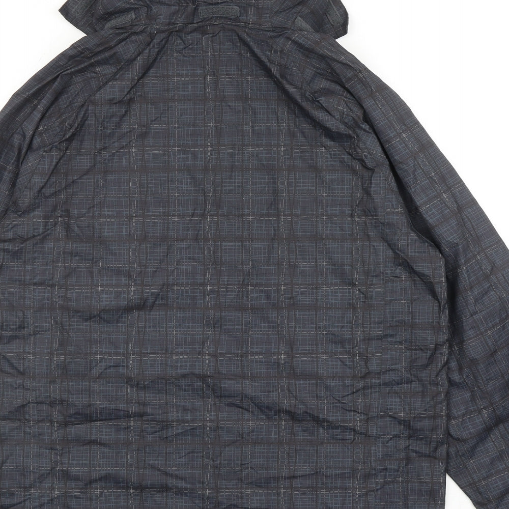 Regatta Mens Grey Geometric Rain Coat Coat Size M Hook & Loop