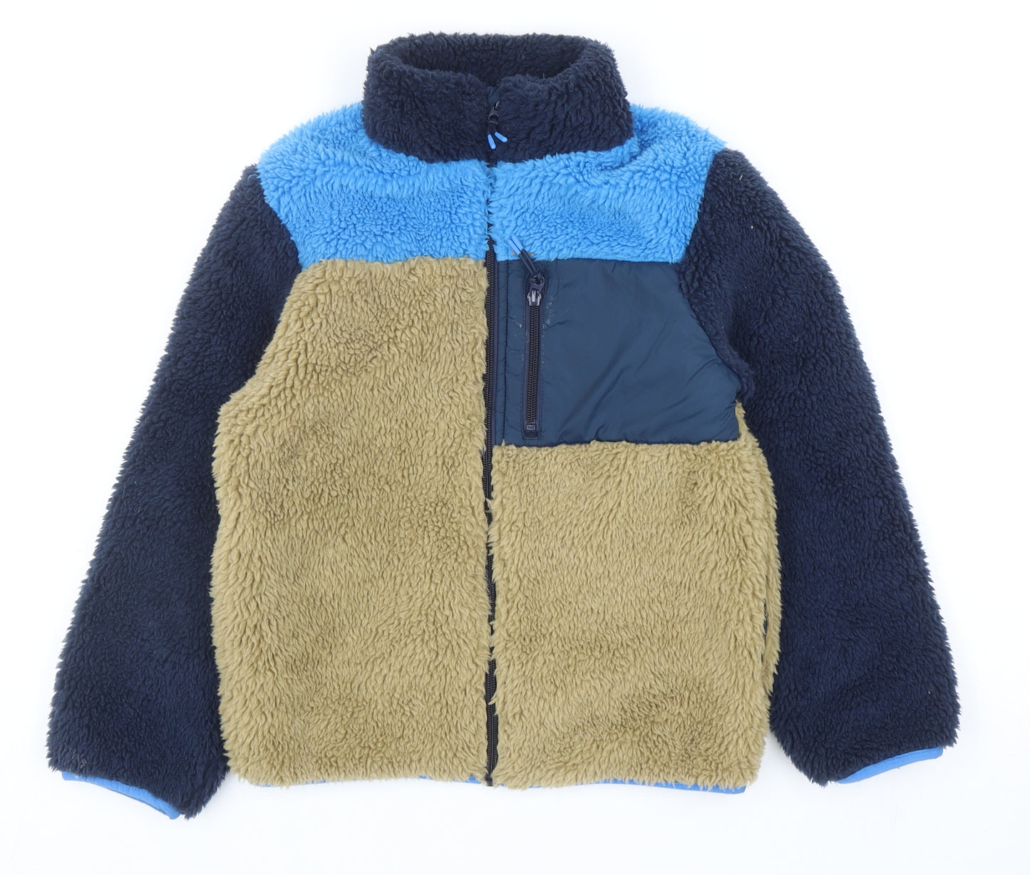 H&M Boys Multicoloured Colourblock Basic Jacket Jacket Size 8-9 Years Zip - UK Size 8-10 Years