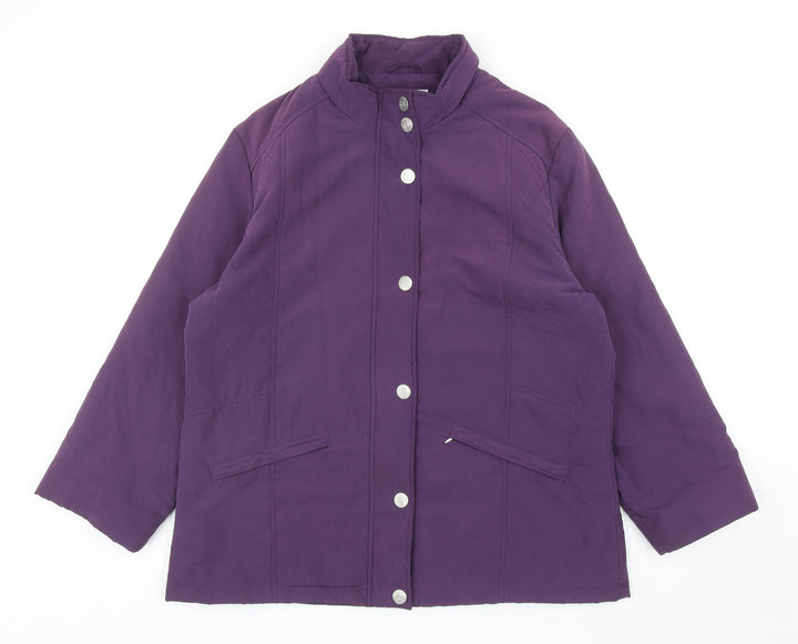 EWM Womens Purple Jacket Size 14 Snap