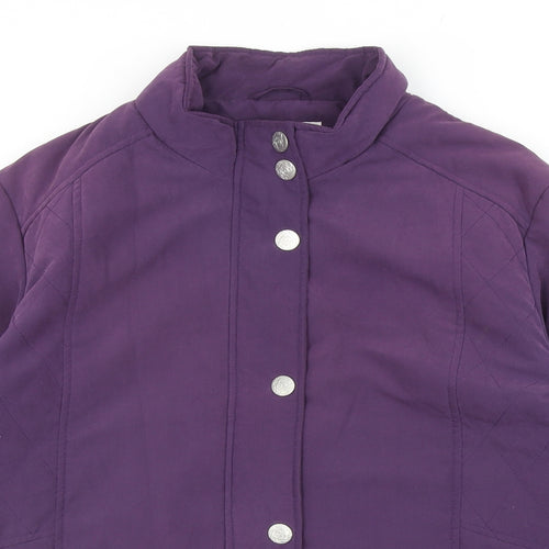EWM Womens Purple Jacket Size 14 Snap