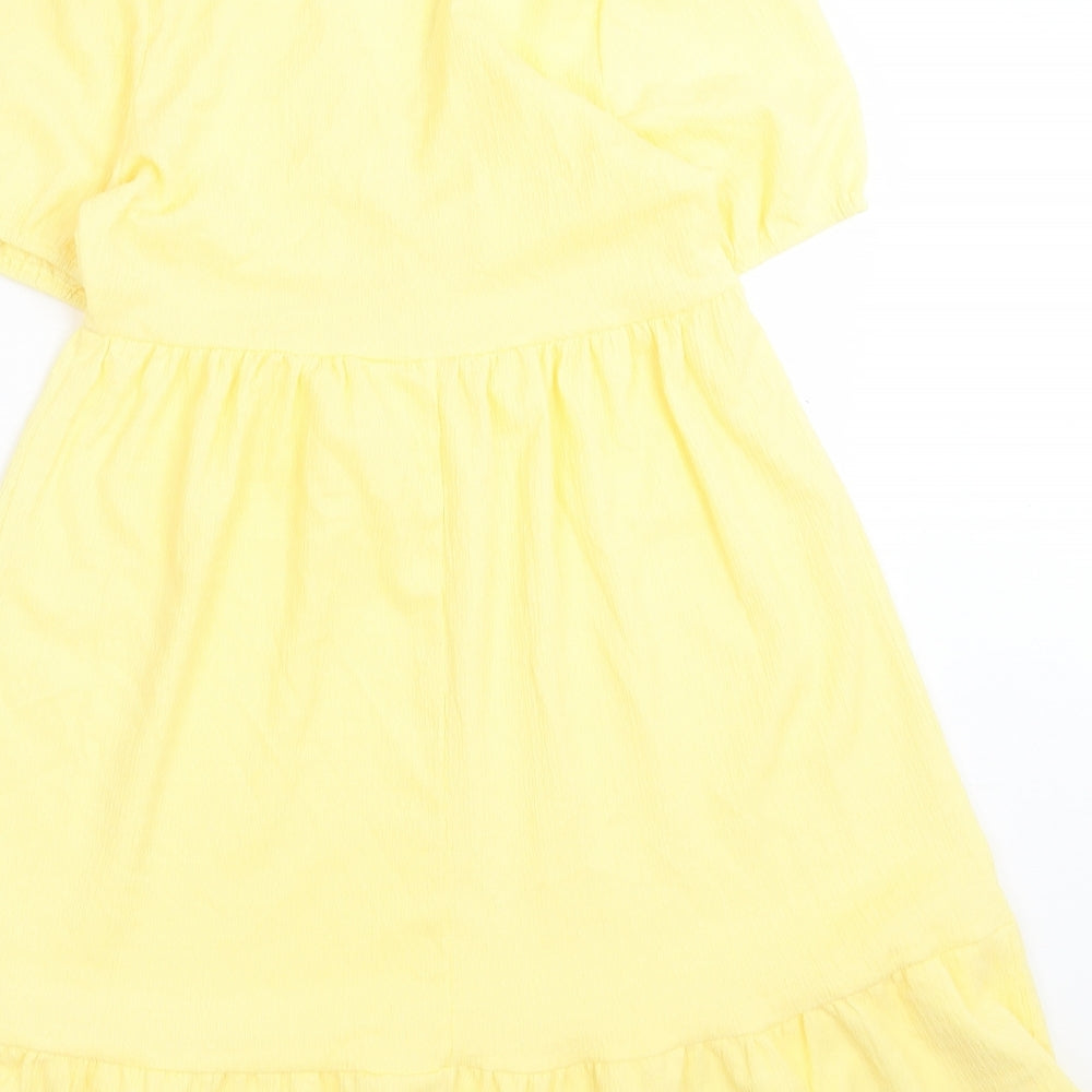 Primark Womens Yellow Polyester A-Line Size 10 V-Neck Pullover