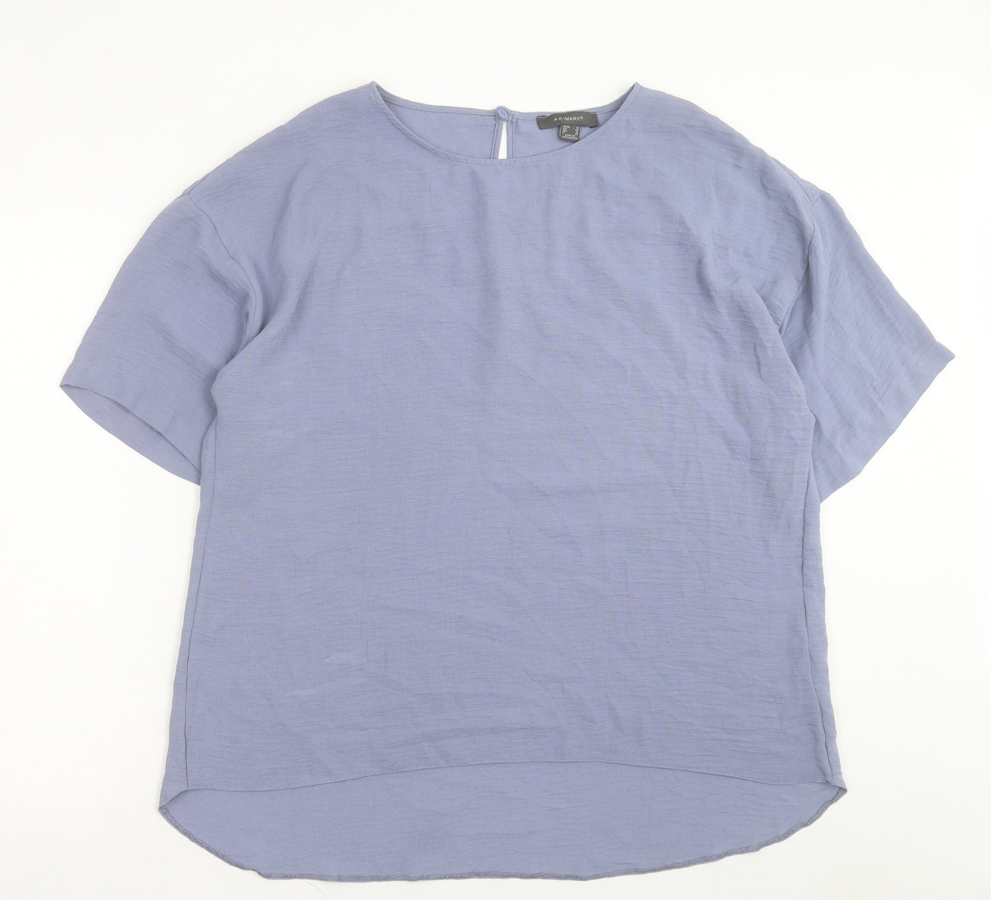 Primark Womens Blue Polyester Basic T-Shirt Size 18 Crew Neck