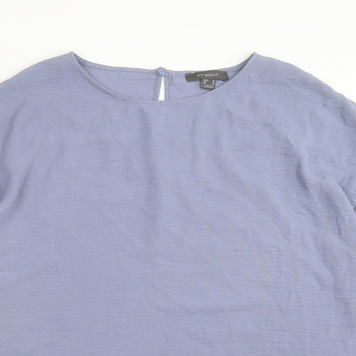 Primark Womens Blue Polyester Basic T-Shirt Size 18 Crew Neck