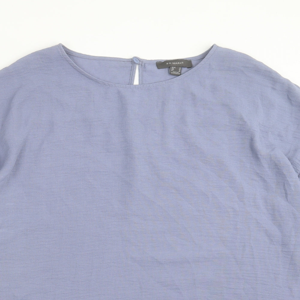 Primark Womens Blue Polyester Basic T-Shirt Size 18 Crew Neck