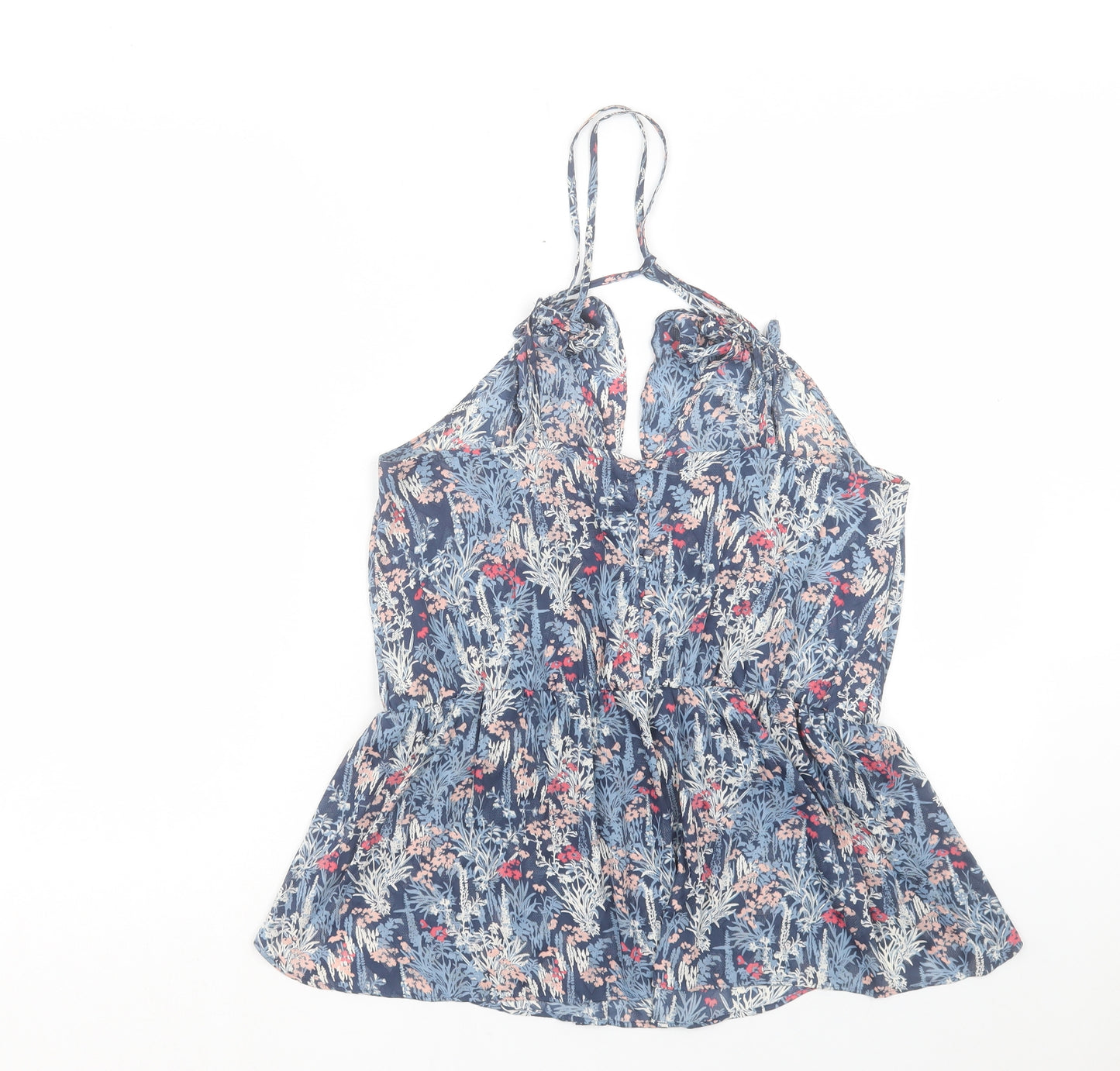 NEXT Womens Blue Floral Polyester Camisole Tank Size 12 Halter